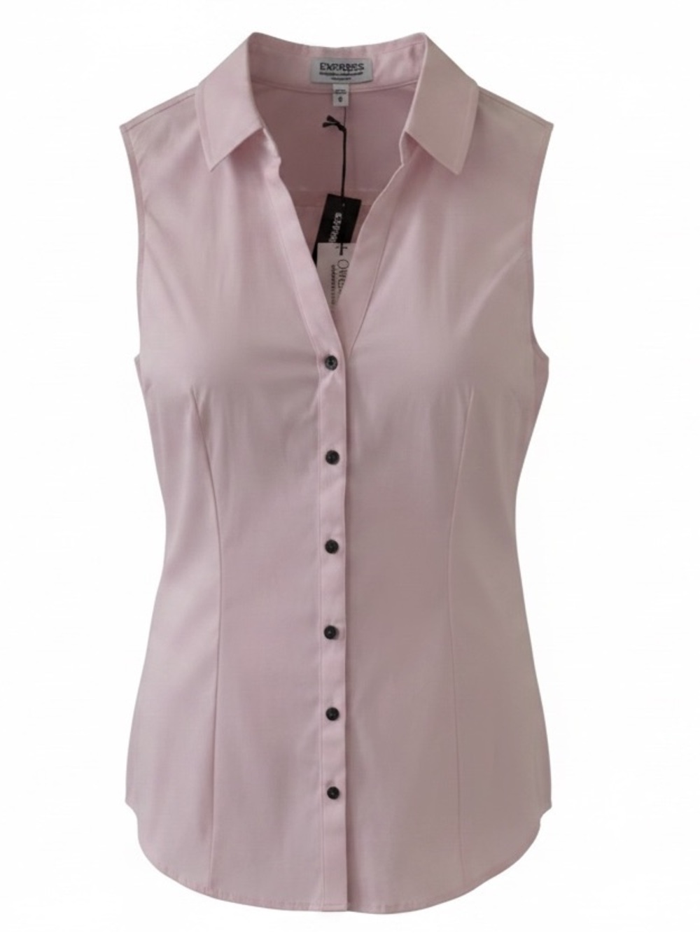 Express Light Pink Sleeveless Button Down Ultimate Essential Shirt Size Medium